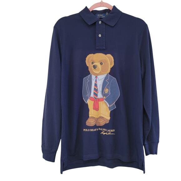 Polo by Ralph Lauren Tops - NWT Ralph Lauren Teddy Long Sleeve Polo Navy Small